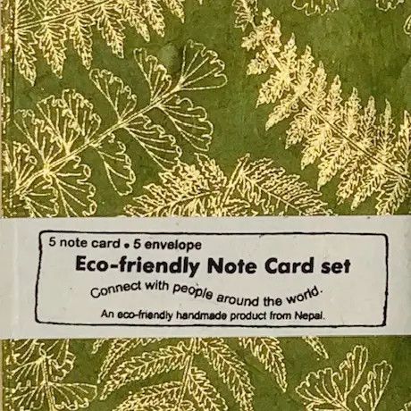 A2 Stationery Set  Green Fern Gold Set of 5