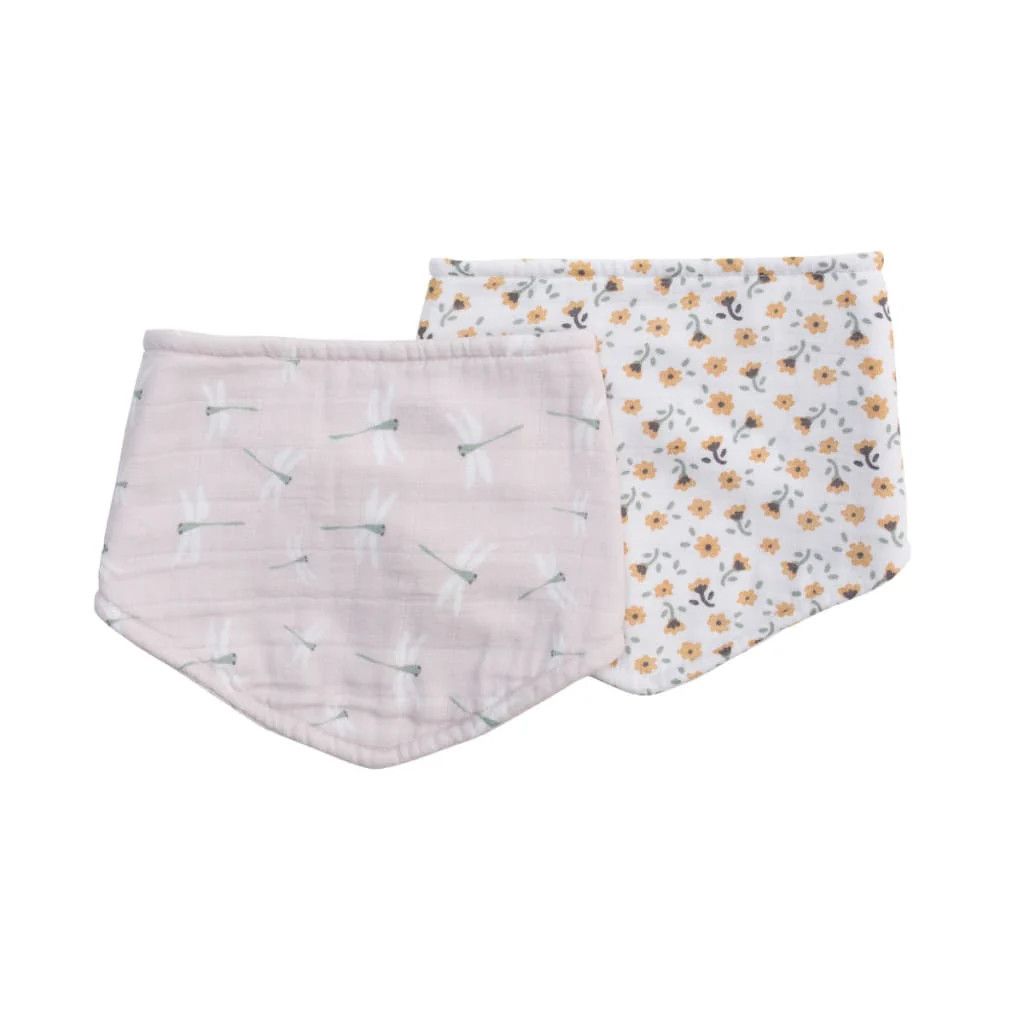 Bandana Bib 2 Pack Vintage Floral/Dragonfly