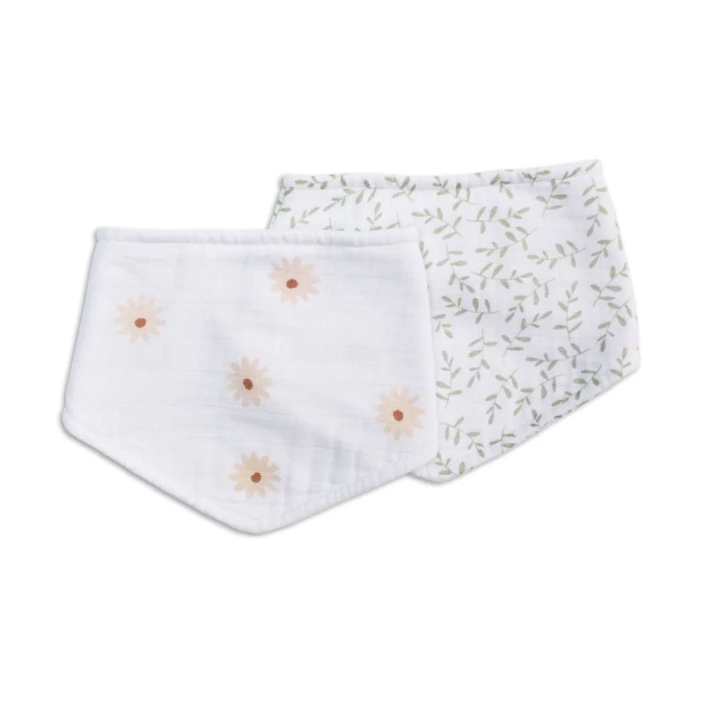 Bandana Bib 2 Pack Daisies/Greenery