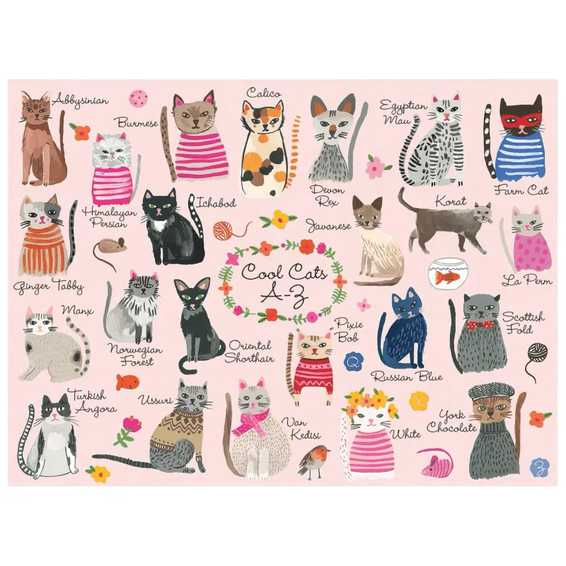 1000 Piece Puzzle Cool Cats A-Z