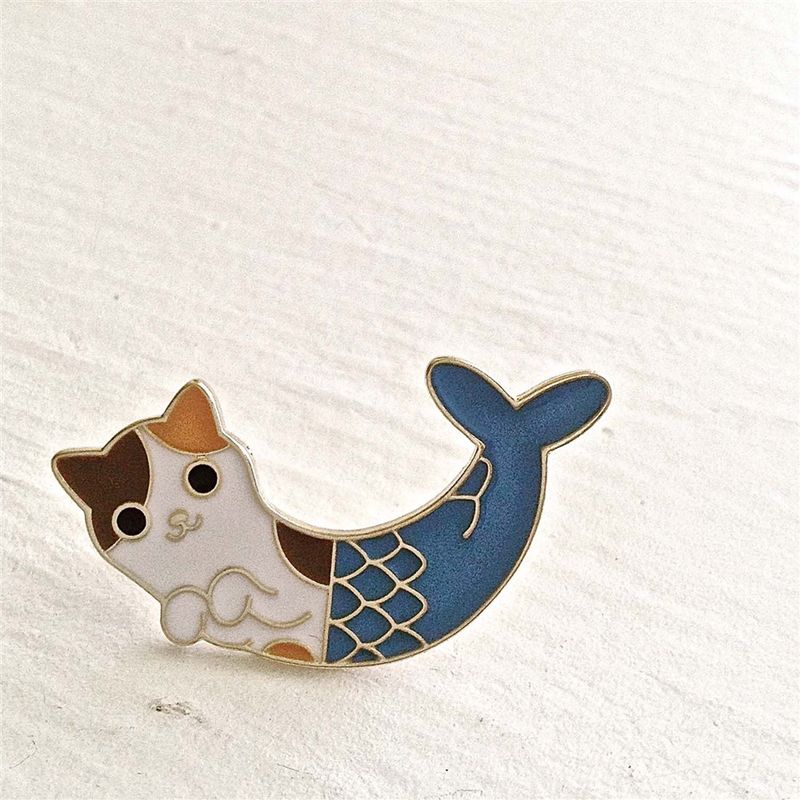 Enamel Pin &quot;Purr-Maid&quot; Cat Mermaid