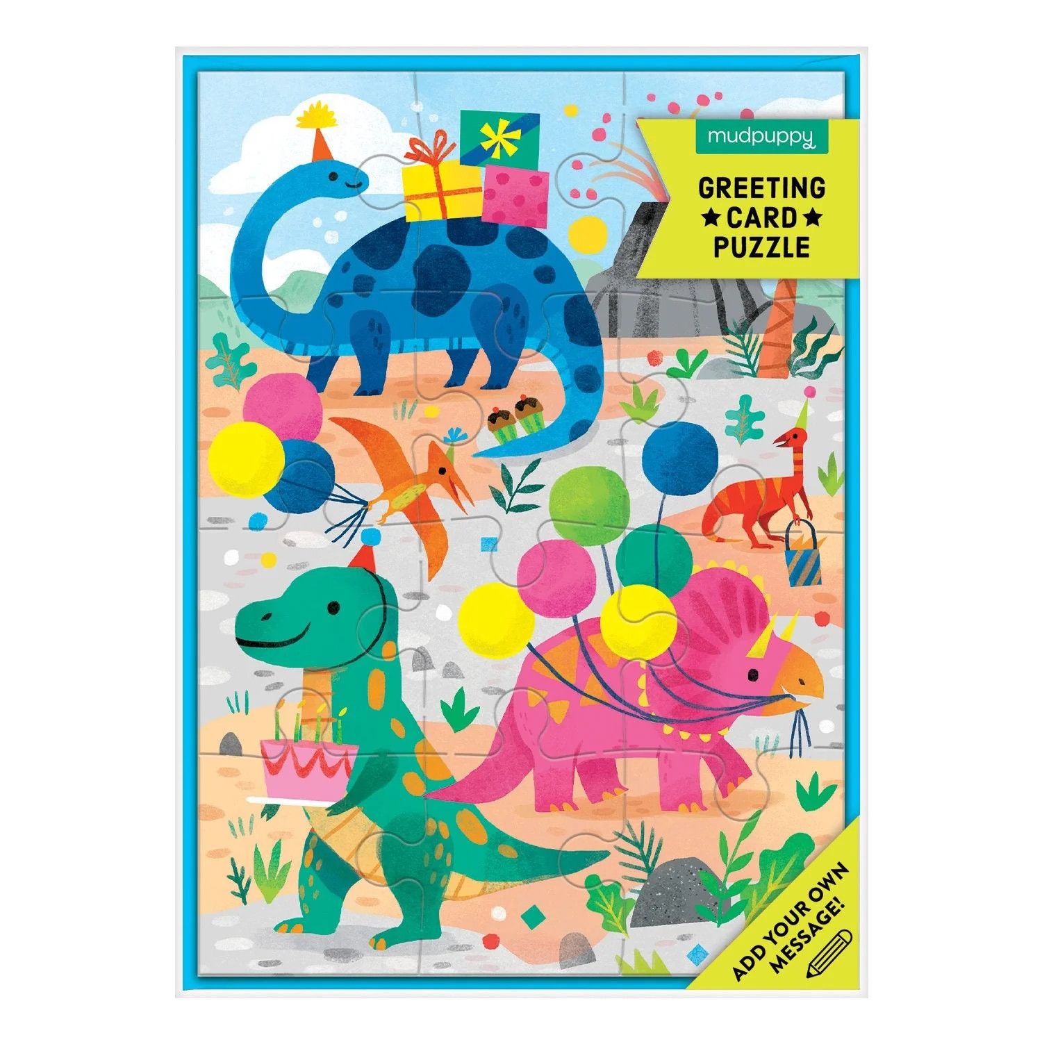 Greeting Card Puzzle Dino Party