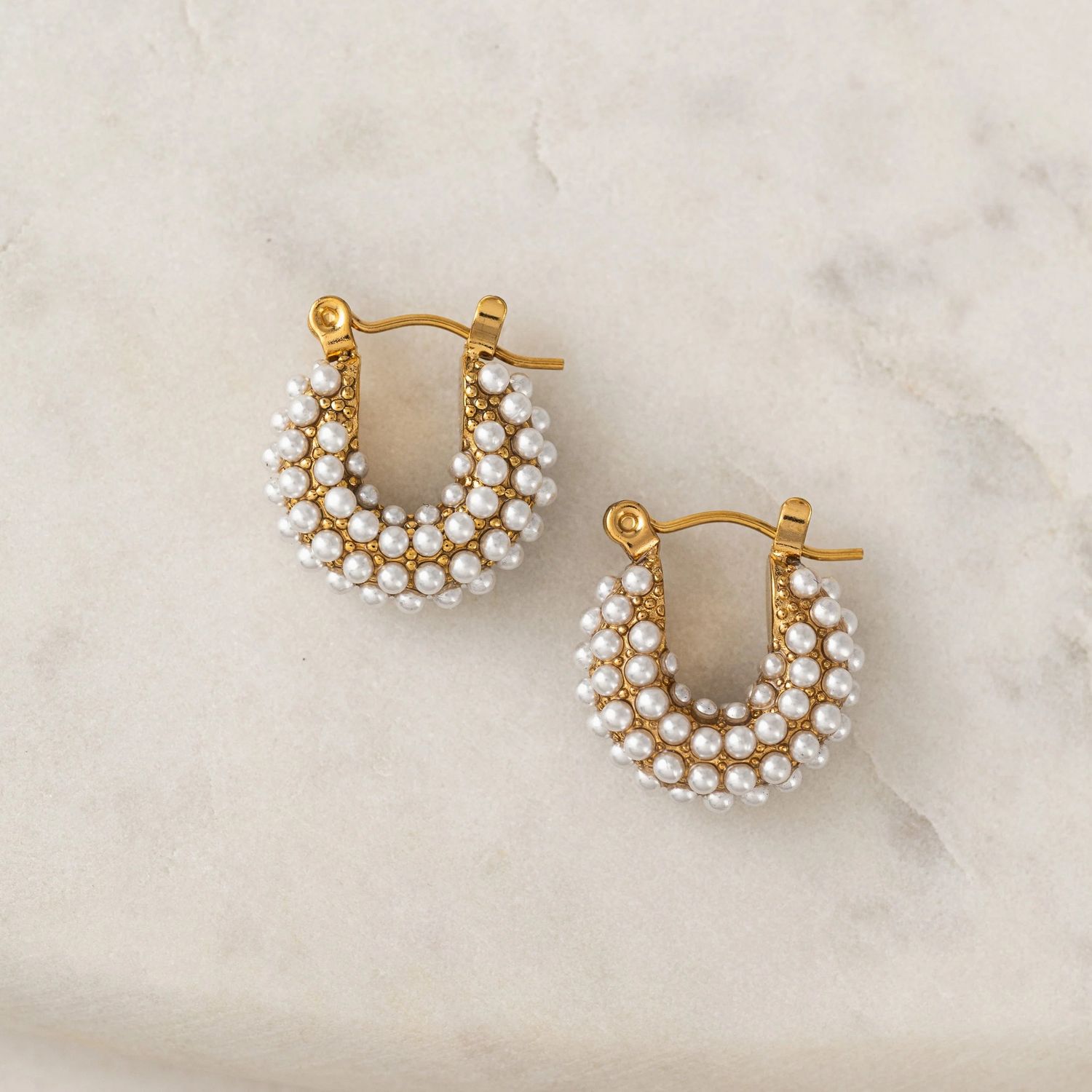 Perla Hoop Earrings Gold