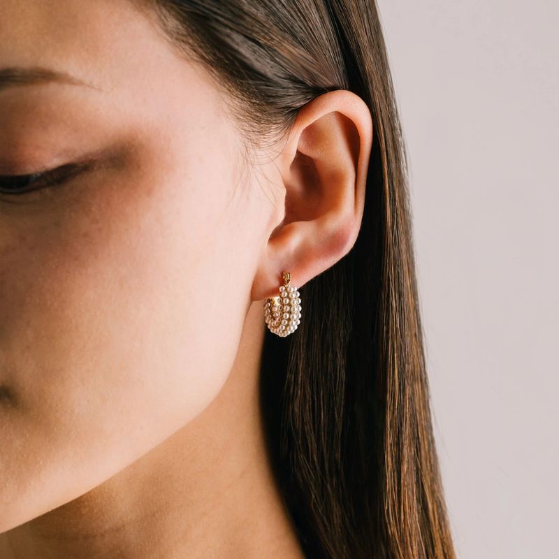 Perla Wateroroof Hoop Earrings Gold