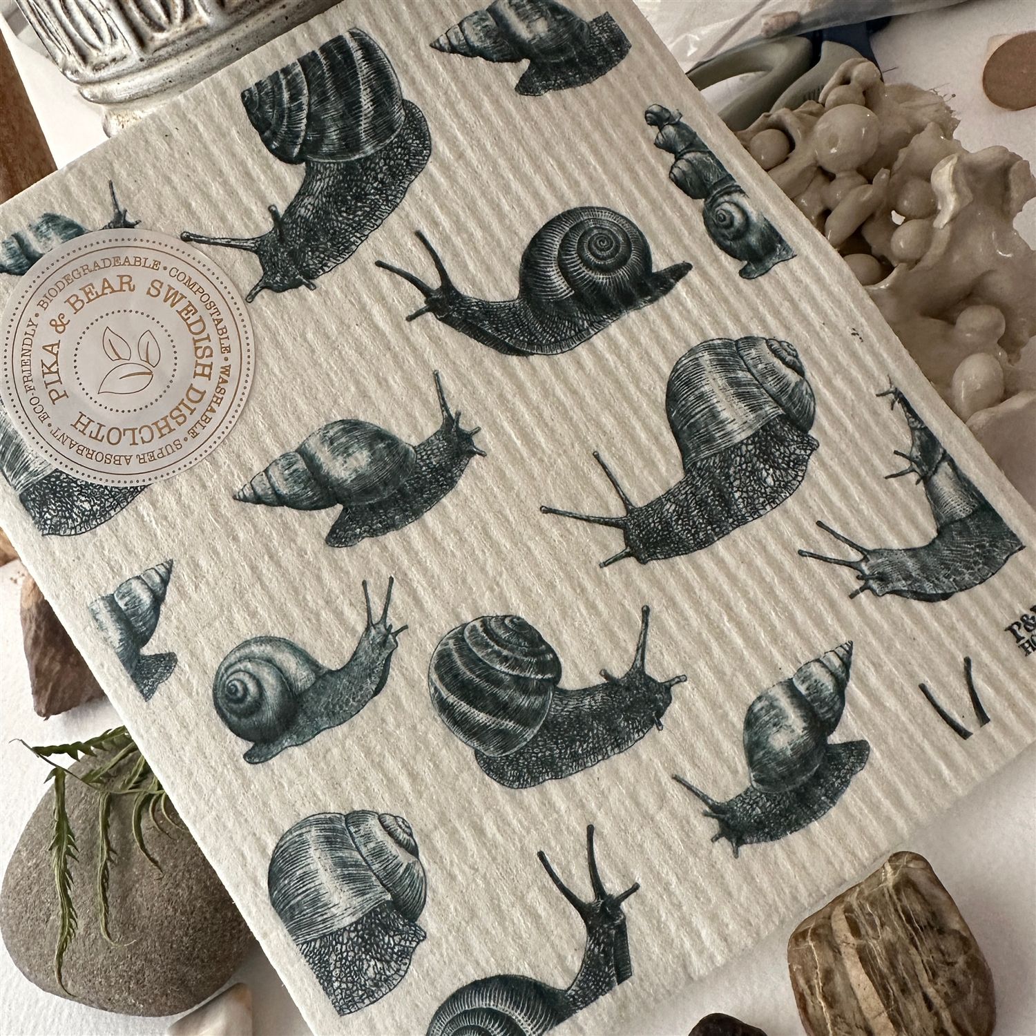 Swedish Dishcloth &quot;Helmi&quot; Snail Design