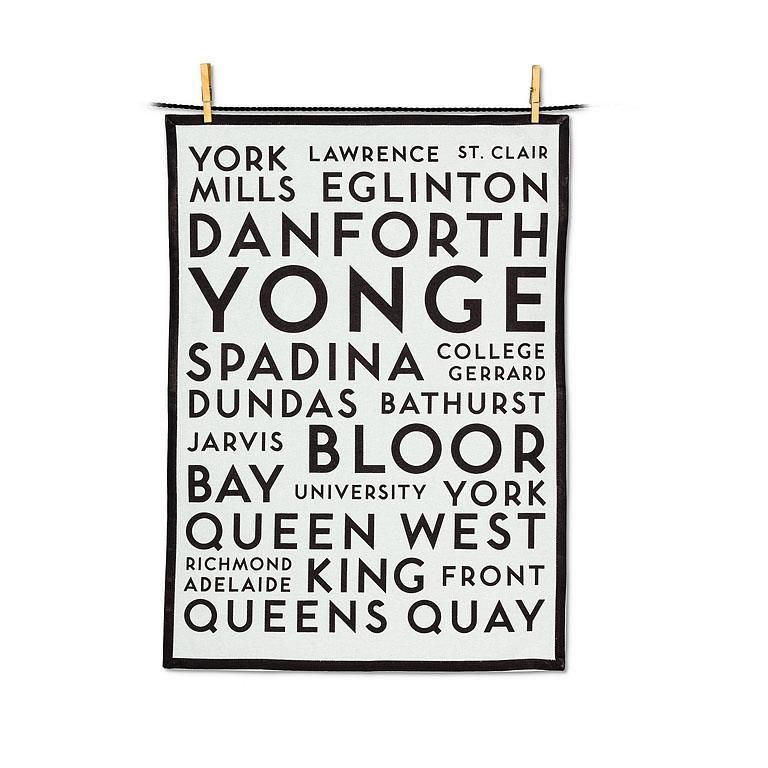 Tea Towel Toronto Street Names