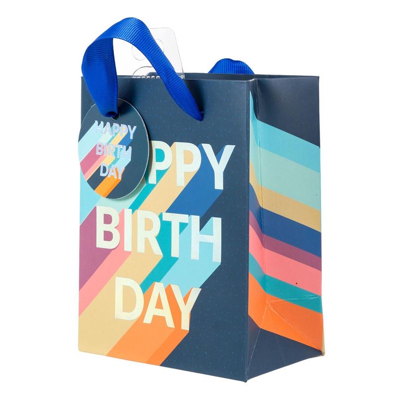 Small Gift Bag Navy Birthday