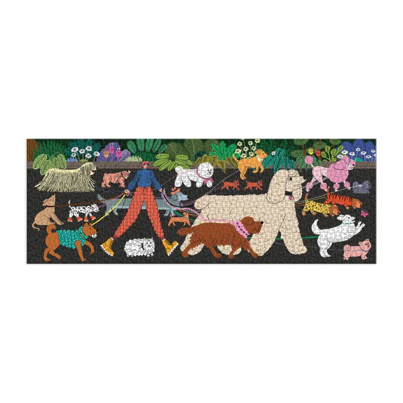 1000 Piece Panoramic Puzzle Dog Walk