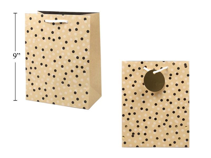 Medium Gift Bag Dots Kraft