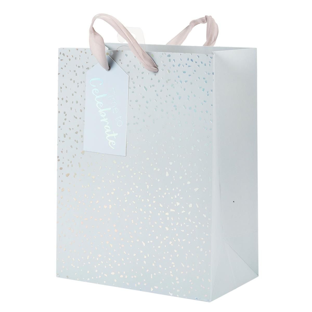 Medium Gift Bag Grey Speckle Matte