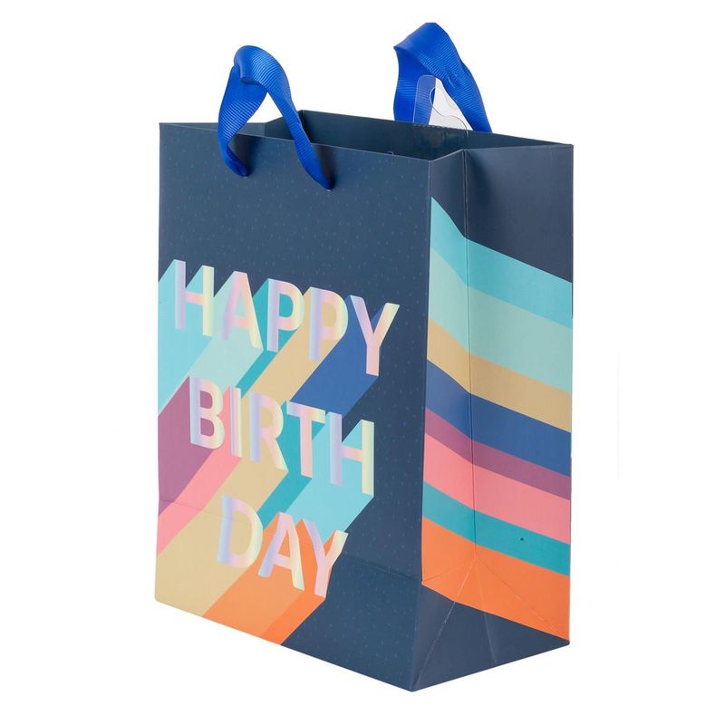 Medium Gift Bag Navy Happy Birthday