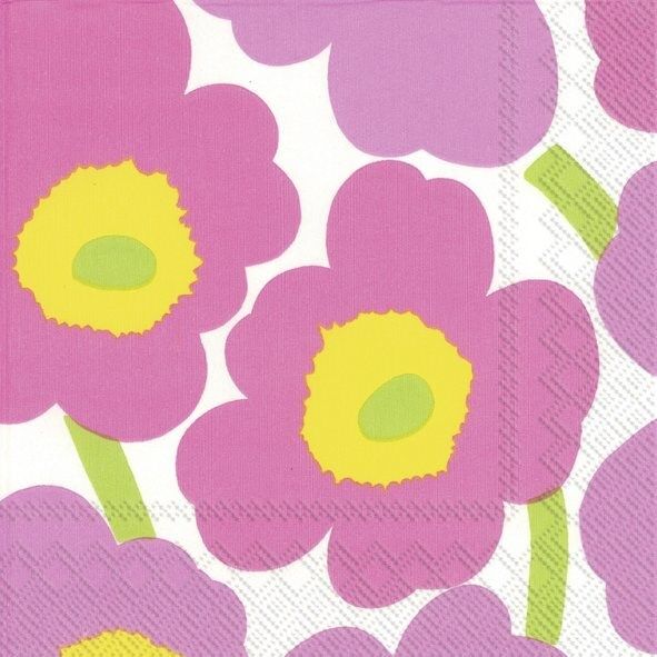 Paper Cocktail Napkin Unikko Light Pink