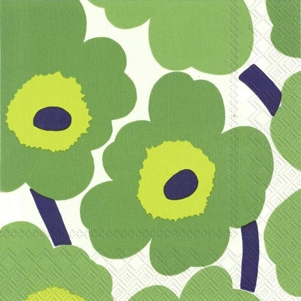 Paper Cocktail Napkin Unikko Green