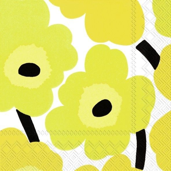Paper Lunch Napkin Unikko Yellow