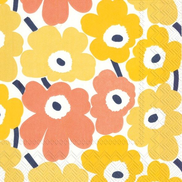 Paper Lunch Napkin Mini Unikko Yellow