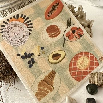 Swedish Dishcloth &quot;Petit-Dejeuner&quot; Breakfast Design