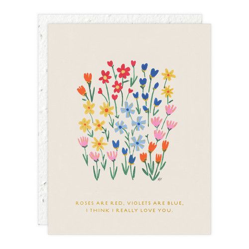 Rose + Violets Love Card