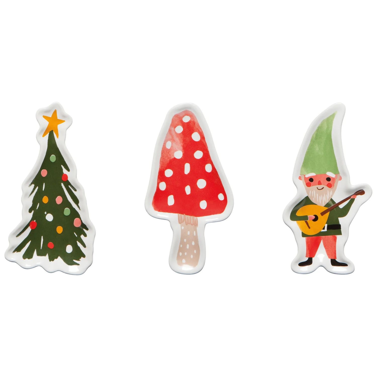 Shaped Dish Set of 3 Gnome For The Holidays