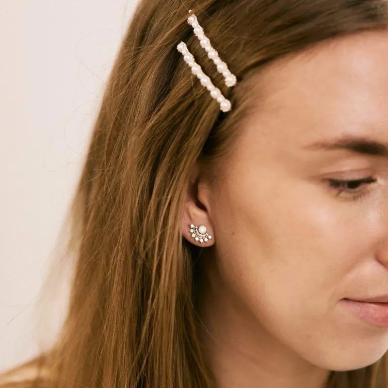 Nico Fan Earrings White Opal