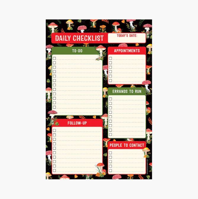 Daily Note Pad Mushrooms