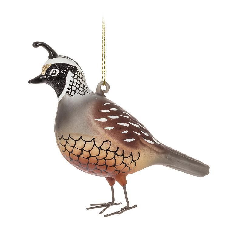 Glass Ornament Gambel&#39;s Quail