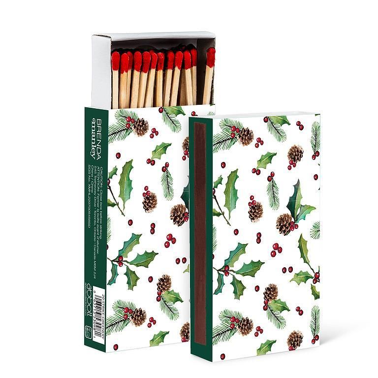 Matches Set of 45 Sticks Holly, Pinecones &amp; Berries