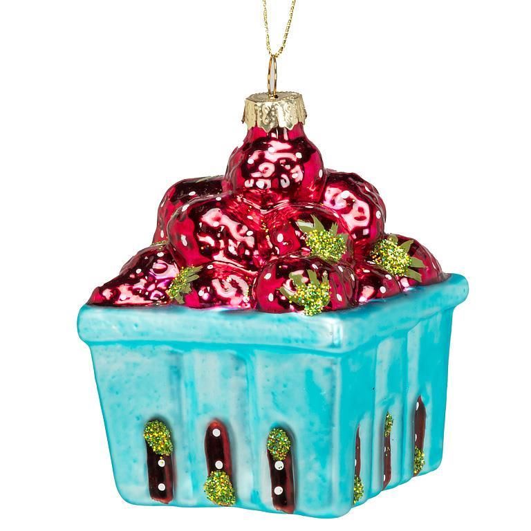 Glass Ornament Strawberry Pint