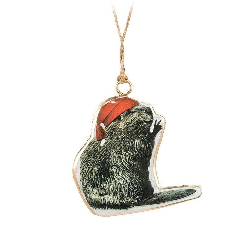 Metal Ornament Voyager Beaver