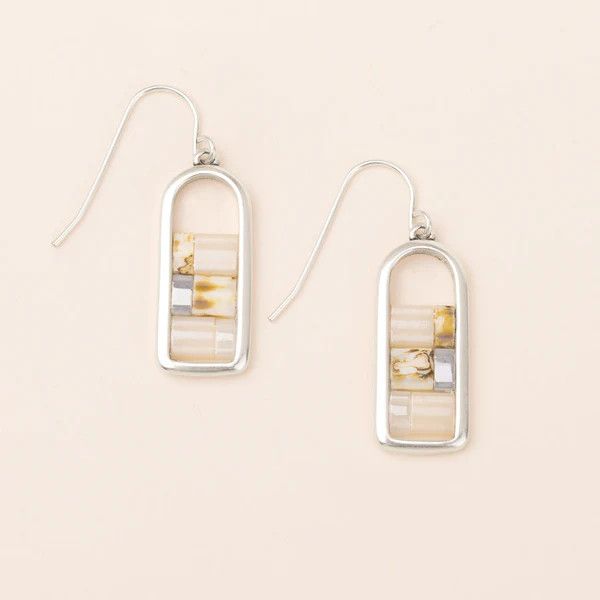 Good Karma Miyuki Frame Earring Ivory/Silver