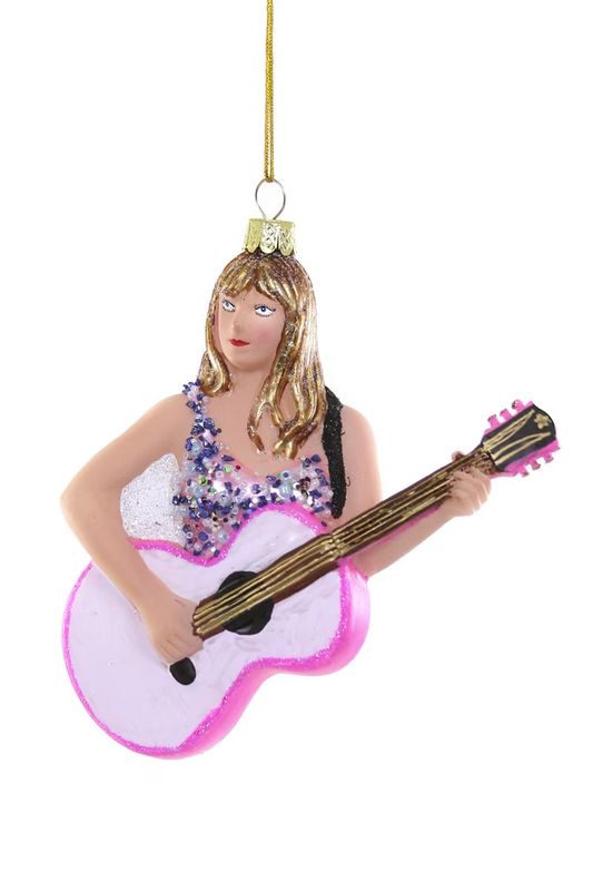 Glass Ornament Taylor Swift with Guitar