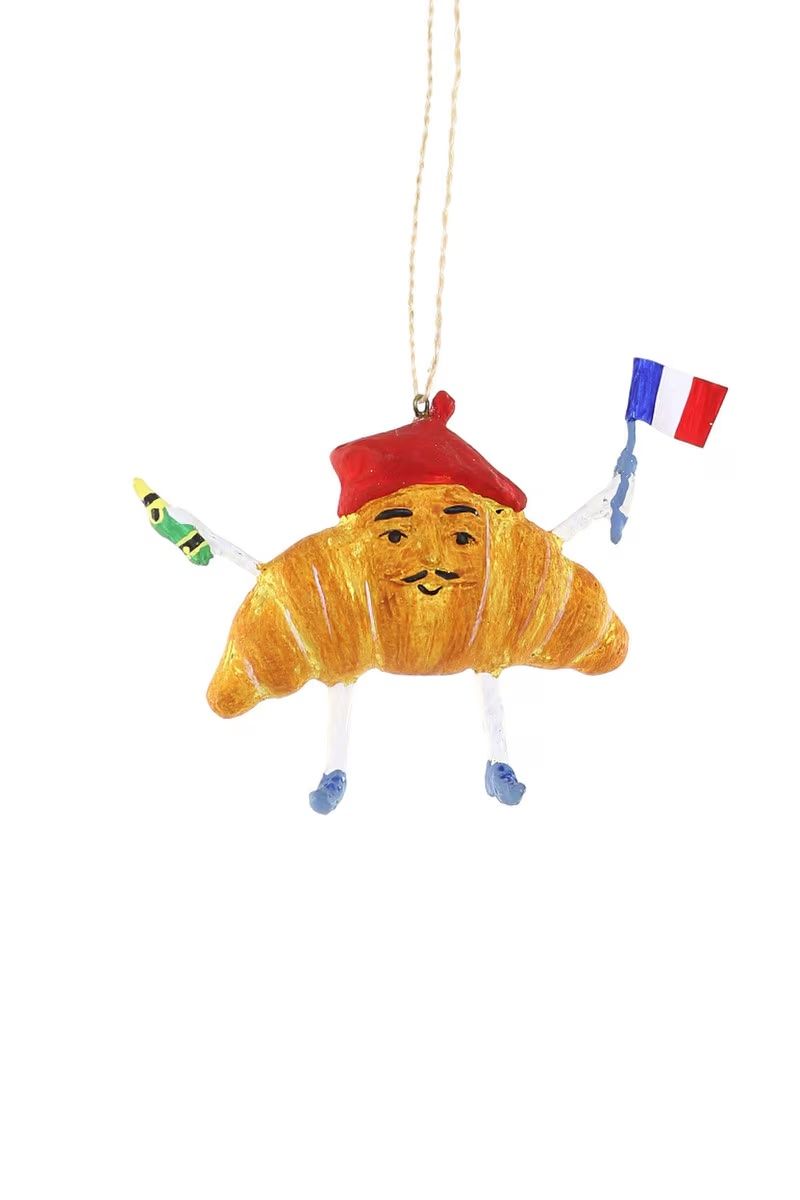 Resin Ornament Monsieur Croissant