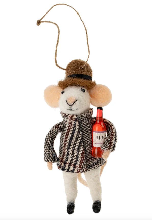 Felt Ornament Mouse Winston Wine