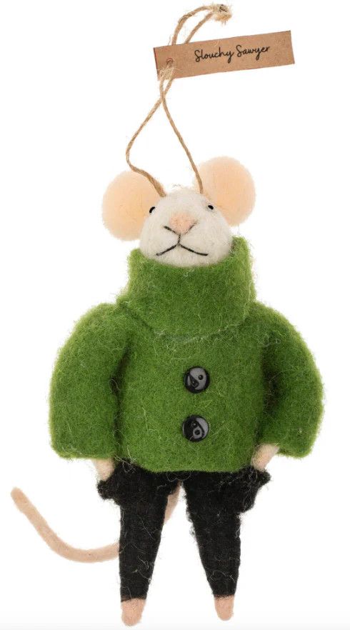 Felt Ornament Mouse Slouchy Sawyer