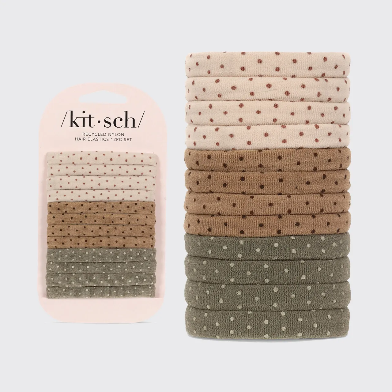 Recycled Nylon Medium Polka Dot Elastics 12pc Set Multi