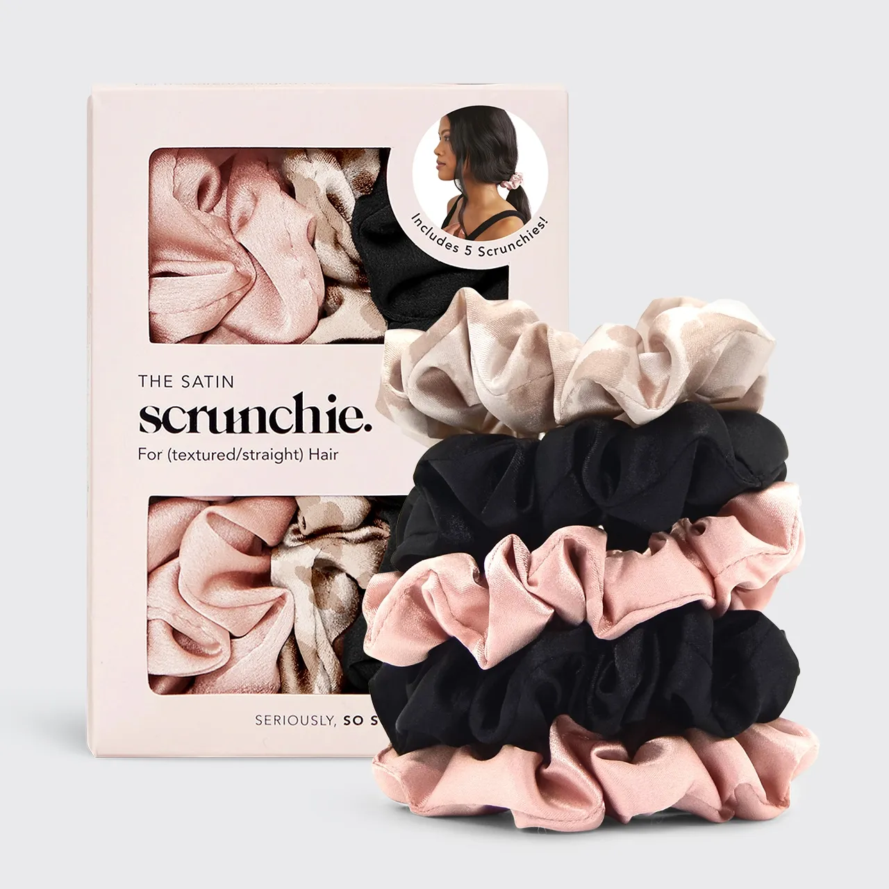 Satin Sleep Scrunchies Assorted 5pc Set