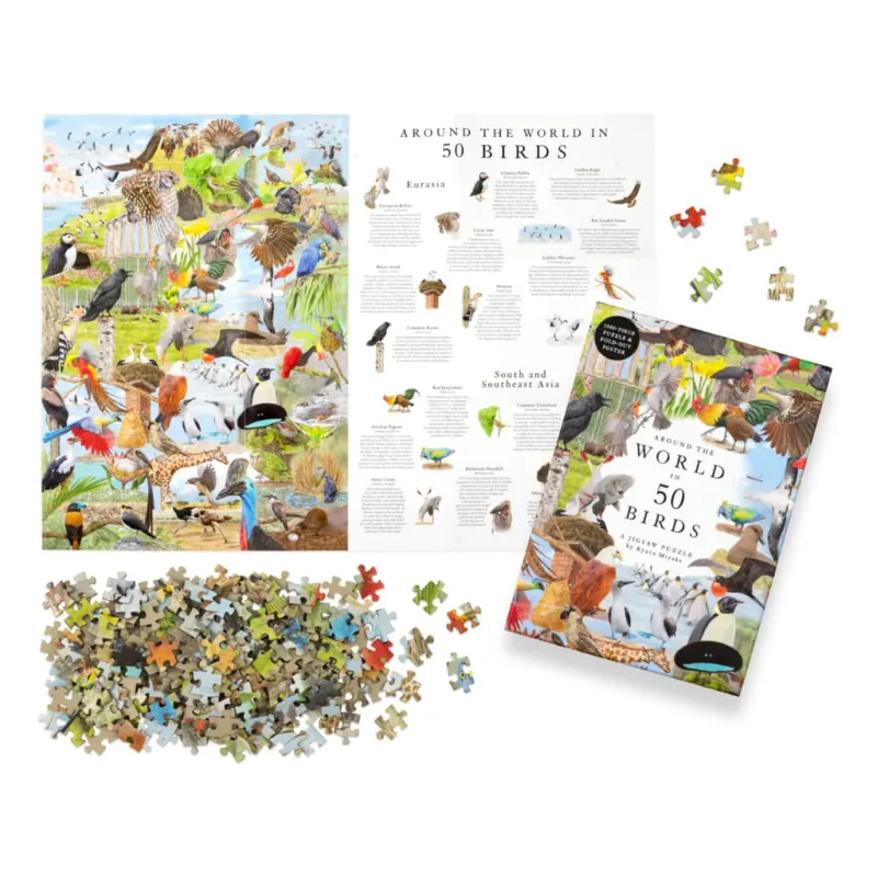 1000 Piece Puzzle Around The World In 50 Birds
