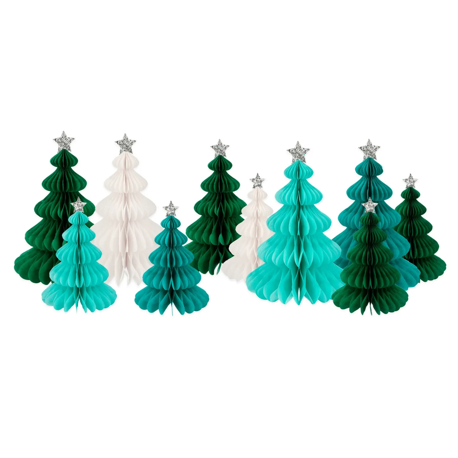 Honeycomb Trees Green and White