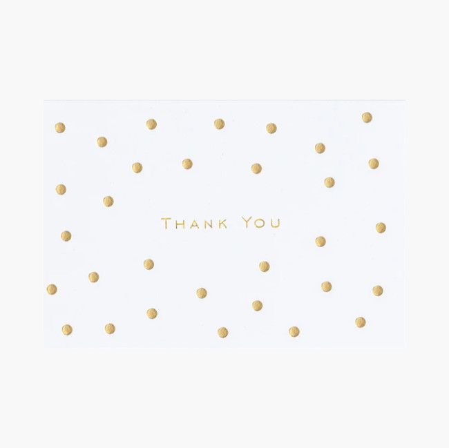 Note Cards Gold Dots Thank You