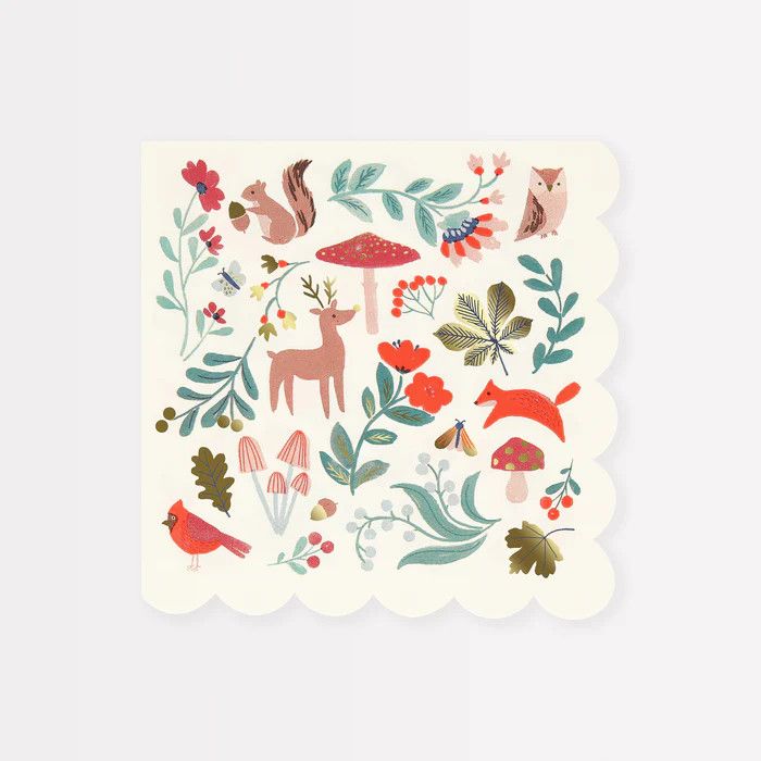 Winter Woodland Large Napkins Set of 16
