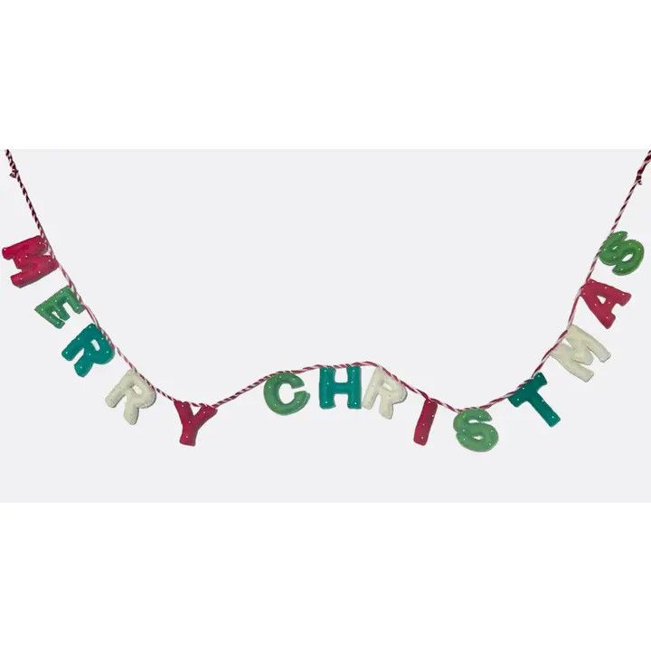 Felt Garland Merry Christmas Holiday Beads