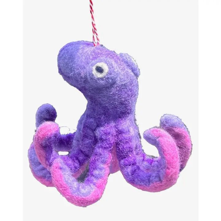 Felt Ornament Octopus Purple