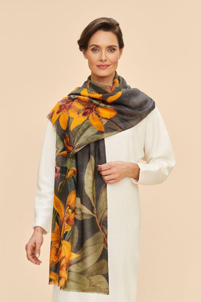 Wool Wrap Scarf Botany Bliss Charcoal