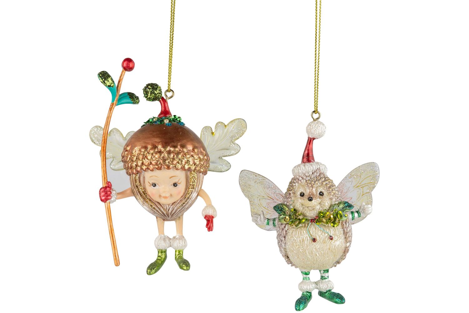 Resin Ornament Assorted Acorn Fairy / Hedgehog Fairy
