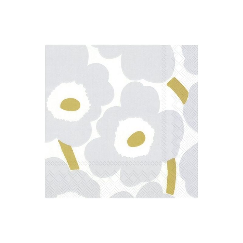 Paper Lunch Napkin Unikko White Silver