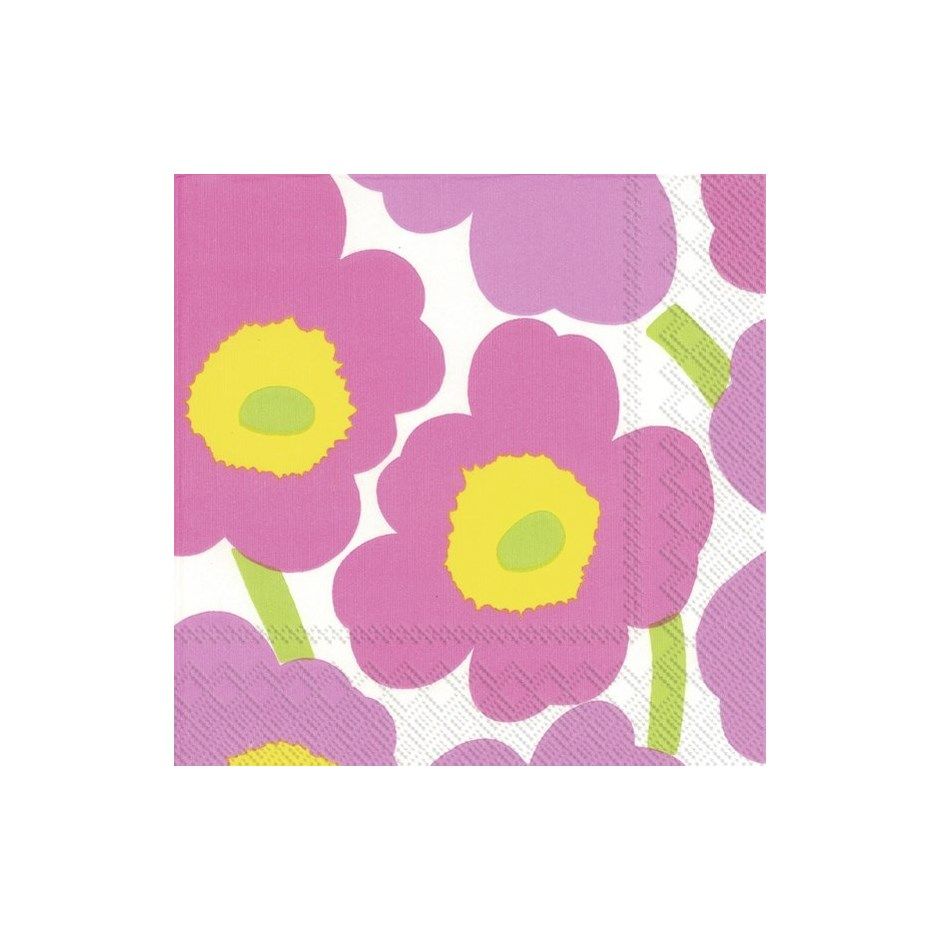 Paper Cocktail Napkin Unikko Light Pink
