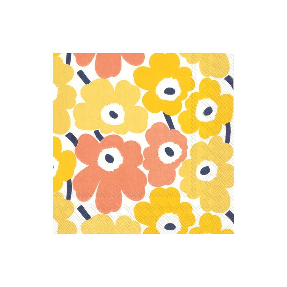 Paper Lunch Napkin Mini Unikko Yellow