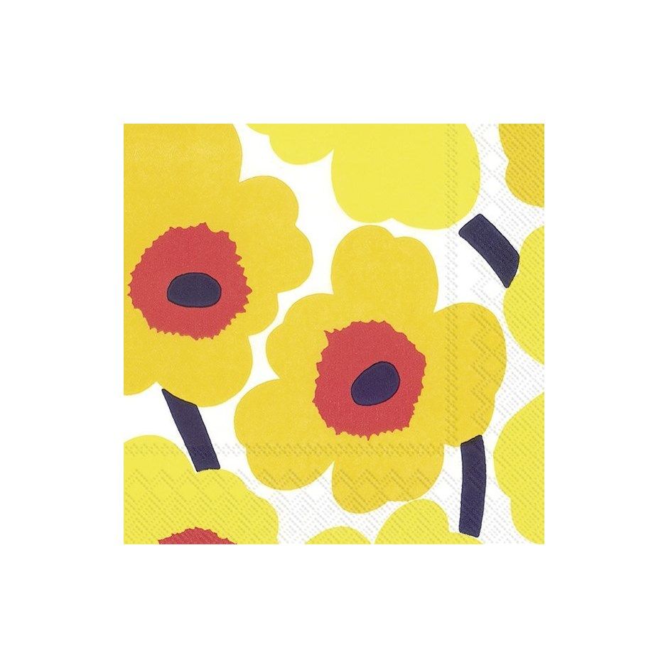 Paper Cocktail Napkin Unikko Dark Yellow