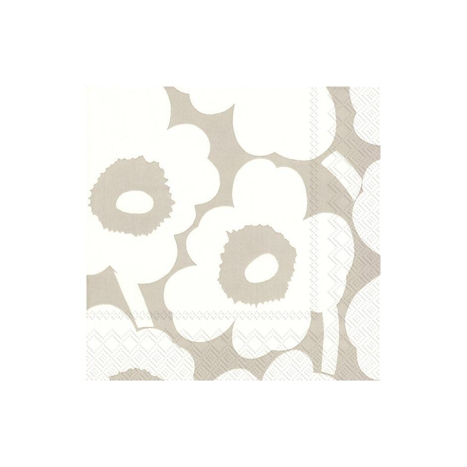 Paper Cocktail Napkin Unikko Linen Cream