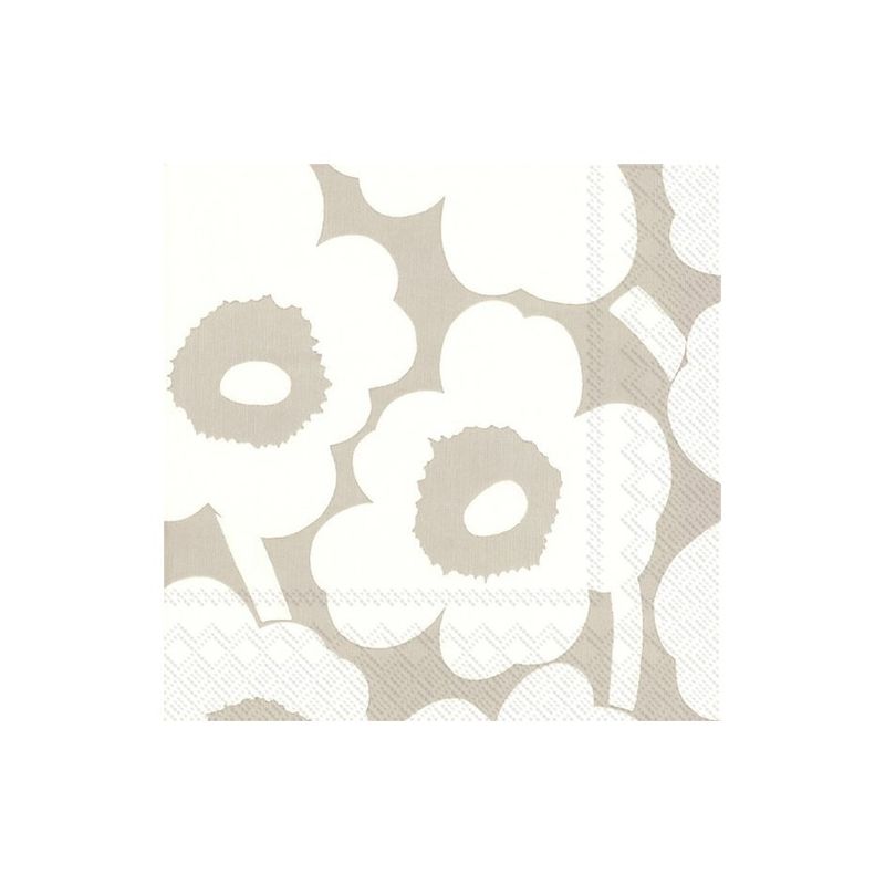 Paper Cocktail Napkin Unikko Linen Cream