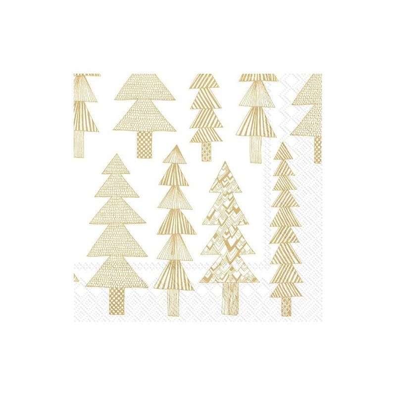 Paper Cocktail Napkin Kuusikossa White Gold